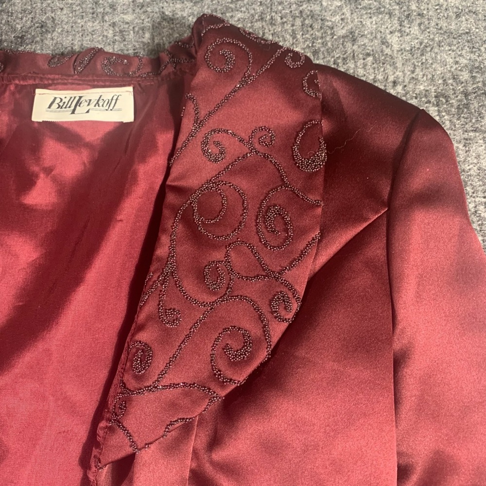 VTG Bill Levkoff Jacket Womens 36 Small Red‎ Balero Dress Coat Embroidered 80s - Picture 6 of 11